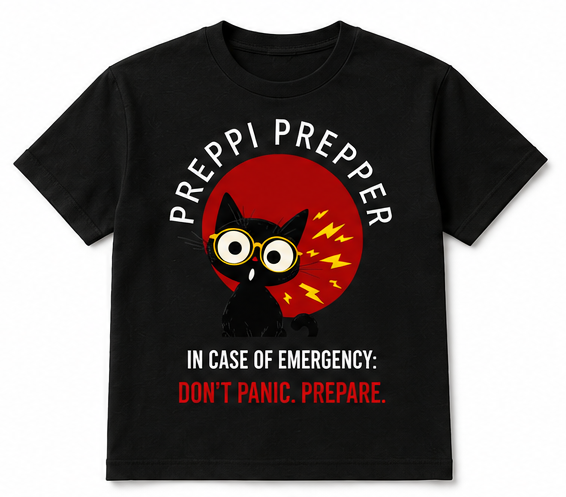 Black 'Preppi Prepper' Logo T-Shirt